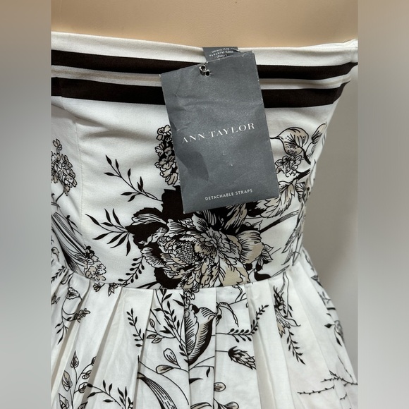 AnnTaylor Women's Floral Cotton Strapless Pleated A-Line Fit & Flare Dress Size4 - Picture 4 of 7